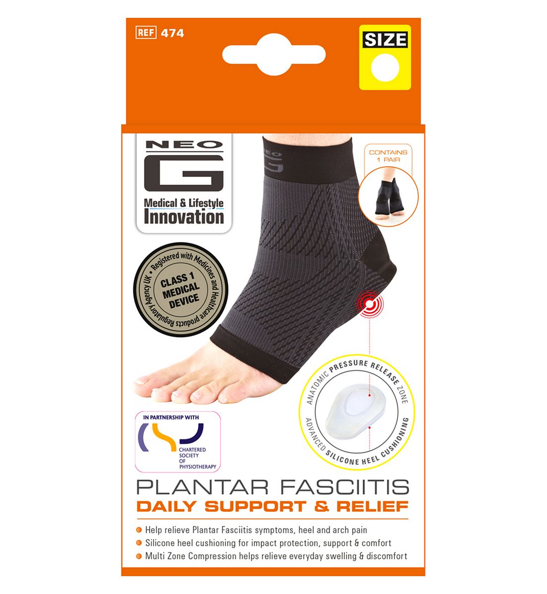Neo G Plantar Fasciitis Daily Support & Relief Large - 1 Pair
