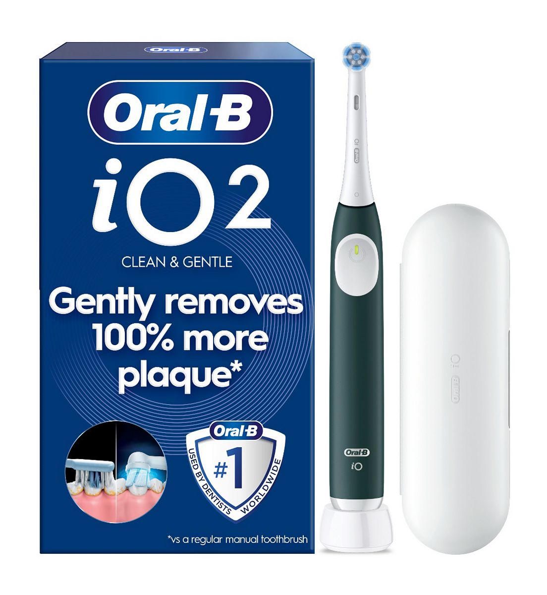 Oral B Oral-B Io2 Forest Green Electric Toothbrush + Travel Case