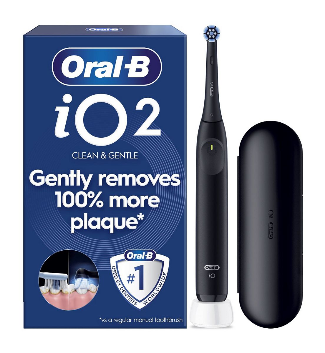 Oral B Oral-B Io2 Night Black Electric Toothbrush + Travel Case