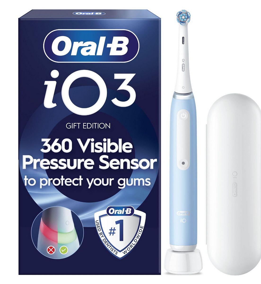 Oral B Oral-B Io3 Ice Blue Electric Toothbrush + Travel Case