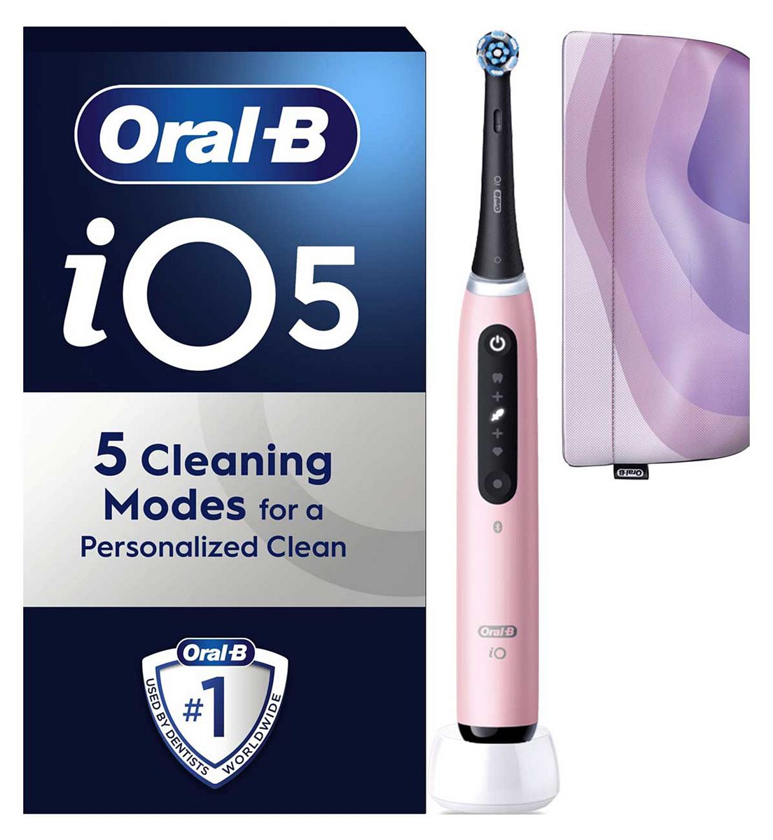 Oral B Oral-B Io5 Blush Pink Electric Toothbrush + Travel Pouch
