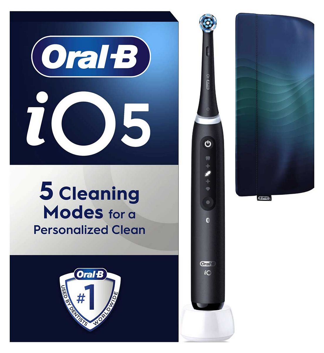 Oral B Oral-B Io5 Matt Black Electric Toothbrush + Travel Pouch