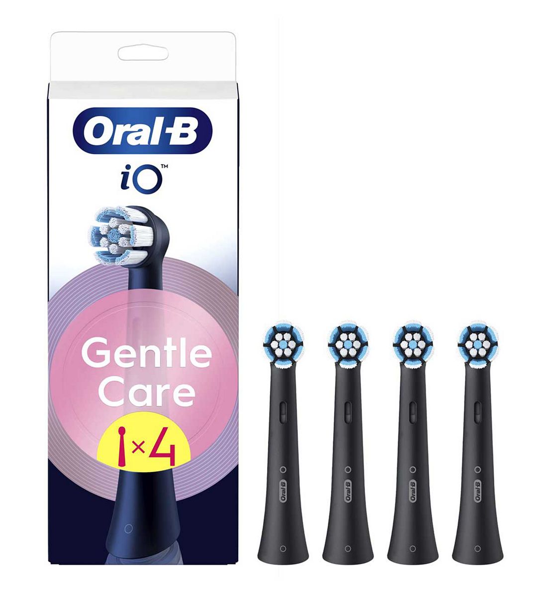 Oral B Oral-B Io Gentle Care Black Replacement Electric Toothbrush Heads, 4 Pack