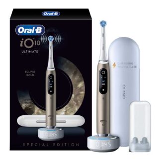 Oral B Oral-B Io10 Electric Toothbrush Eclipse Gold, 1 Brush Head, Charging Travel Case, Refill Holder