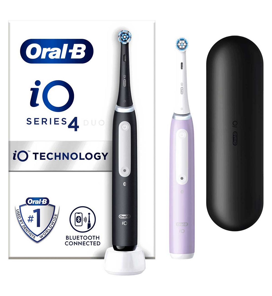 Oral B Oral-B Io4 Electric Toothbrushes Black & Lavender - Duo Pack
